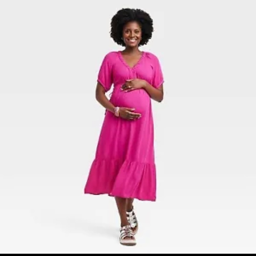 Elbow Sleeve Maternity Dress - Isabel Maternity by Ingrid small
